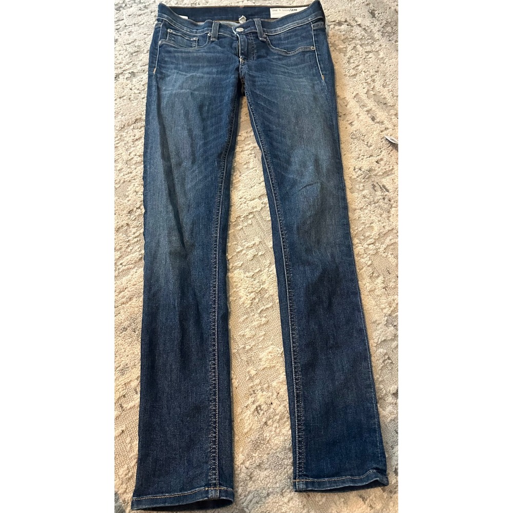Rag & Bone JEAN Rae Capri Slim Jeans Dark Indigo W1526K122RAE Size 27
